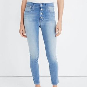 Madewell High-Waisted Button Up Blue Jeans